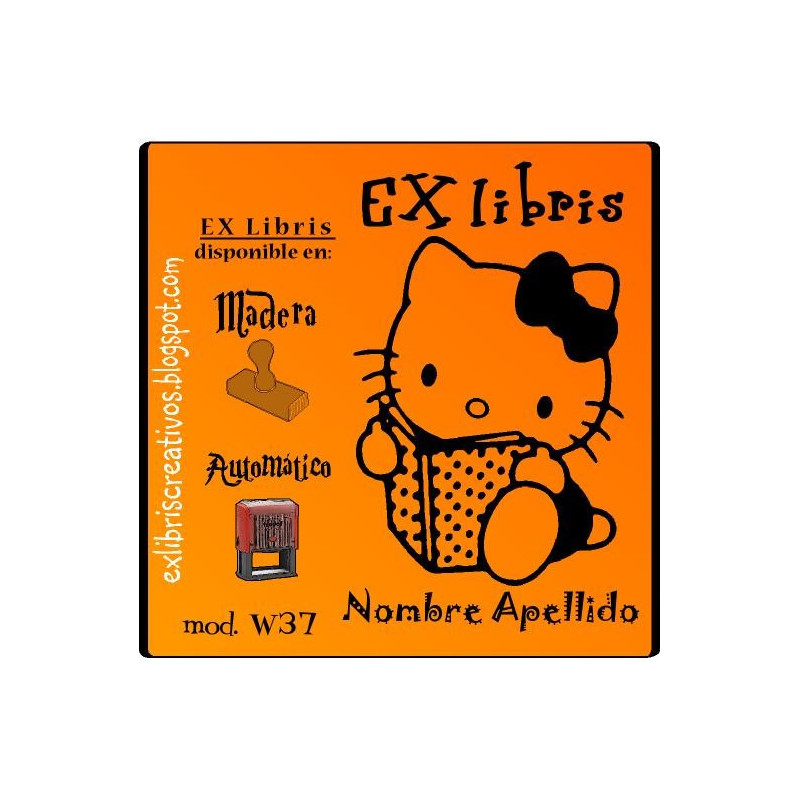 ExLibris Hello Kitty leyendo