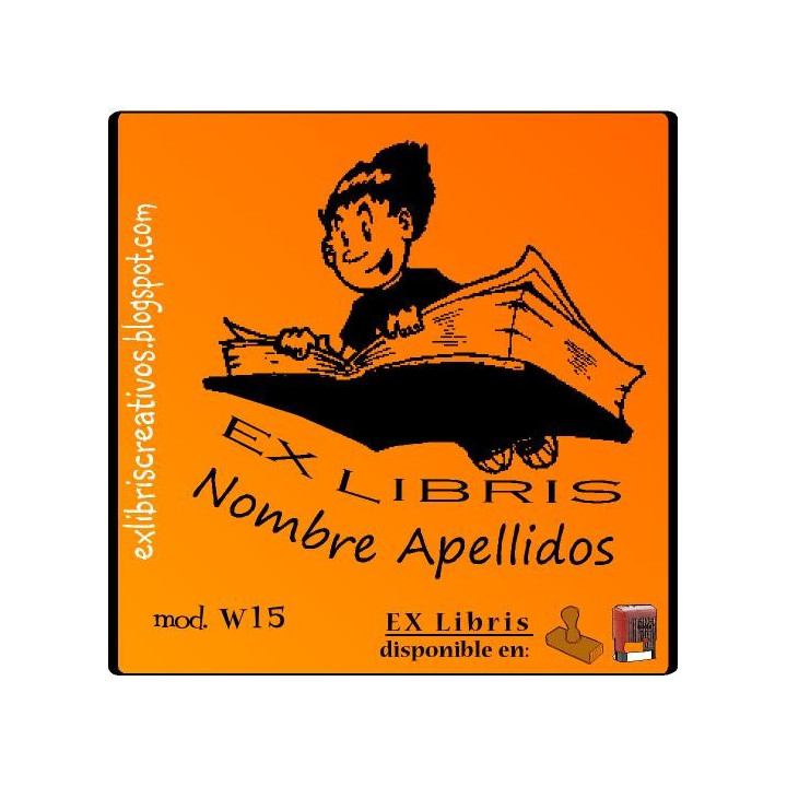 ExLibris Chico volando con libro