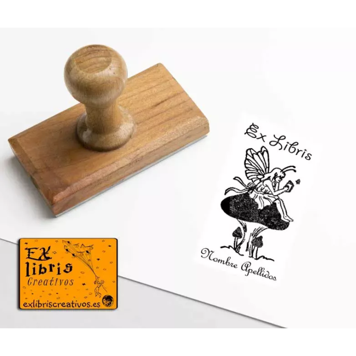 ExLibris Hada en seta