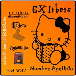 ExLibris Hello Kitty leyendo