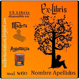ExLibris Leyendo bajo árbol