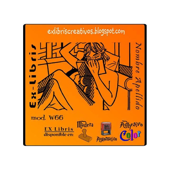 ExLibris Chica Pop Art leyendo