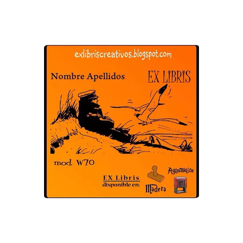 ExLibris Corto Maltés junto al mar