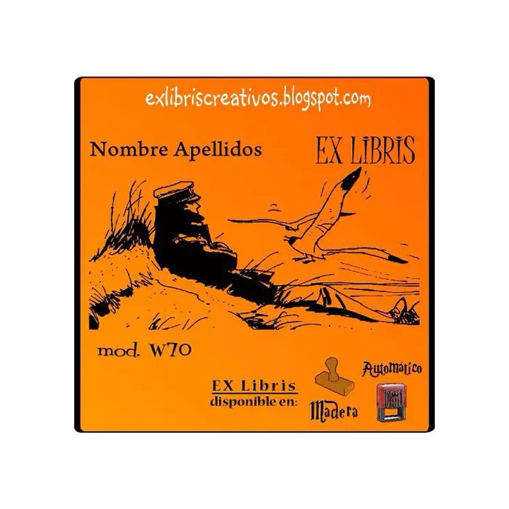 ExLibris Corto Maltés junto al mar