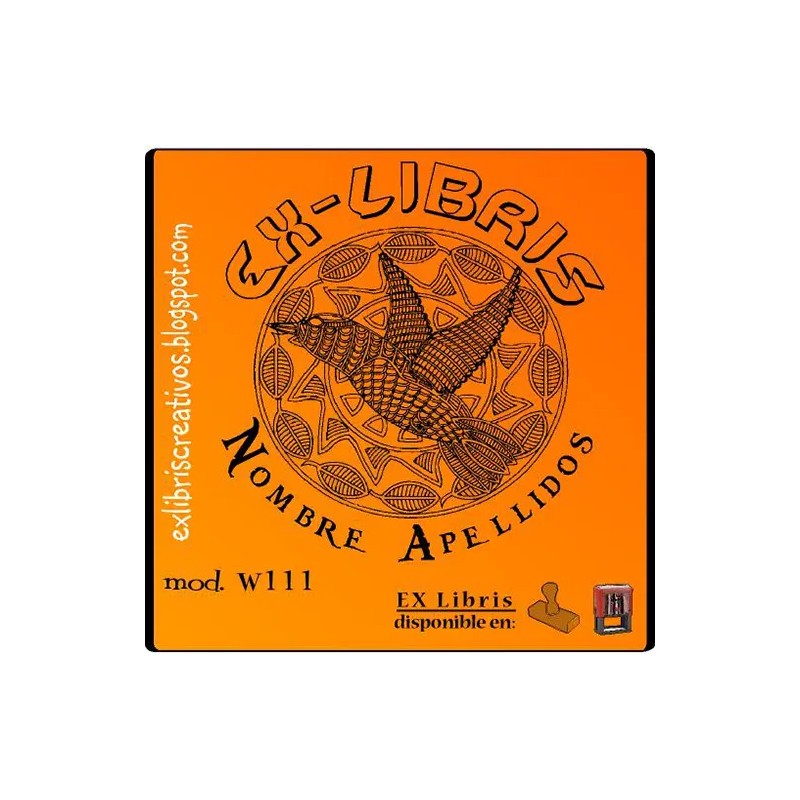 ExLibris Mándala Pájaro