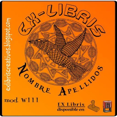 ExLibris Mándala Pájaro