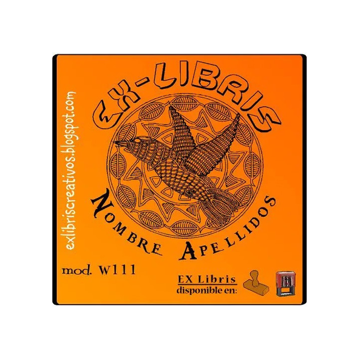 ExLibris Mándala Pájaro