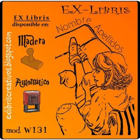 ExLibris Chica con gato