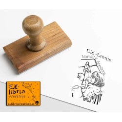 ExLibris Chica con gato