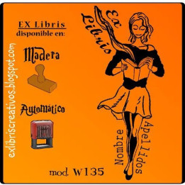 ExLibris Chica caminando