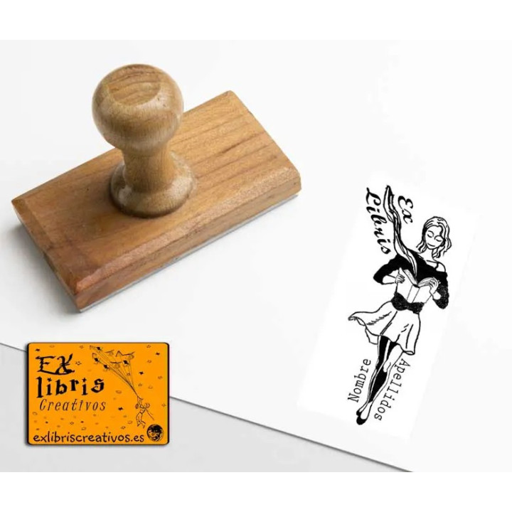 ExLibris Chica caminando