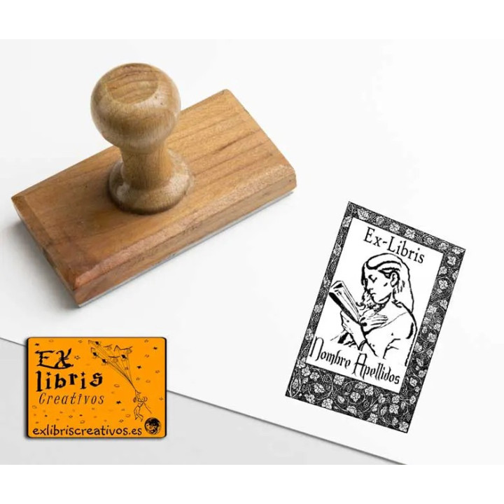 ExLibris Franz Eybl Chica leyendo