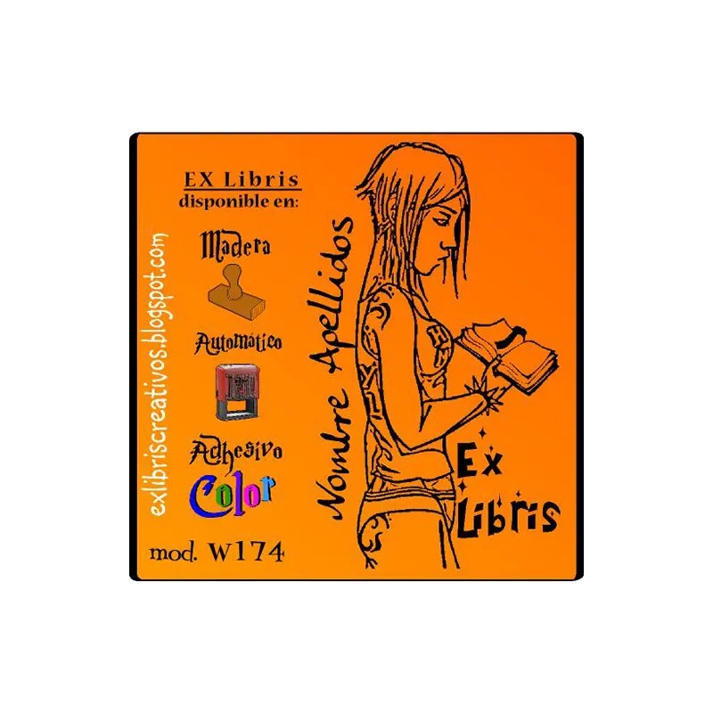 ExLibris Chica con libro