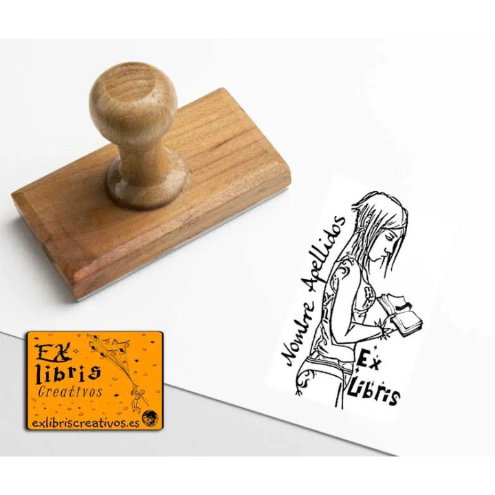 ExLibris Chica con libro
