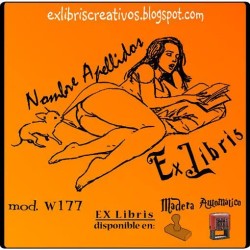 ExLibris Pin-up con perrito