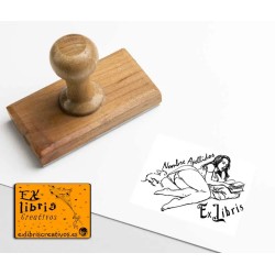 ExLibris Pin-up con perrito
