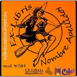 ExLibris Brujita Pin-up