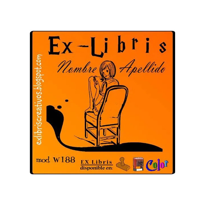 ExLibris Chica leyendo en la silla