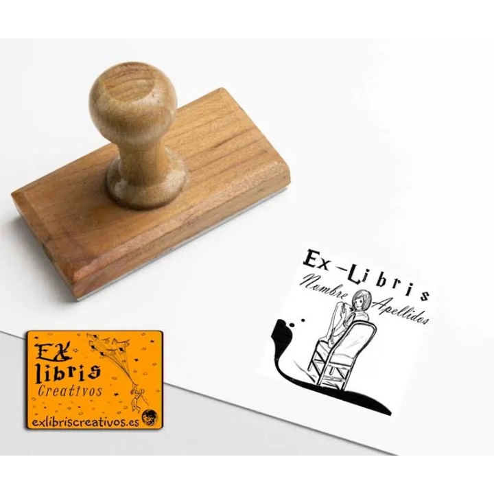 ExLibris Chica leyendo en la silla