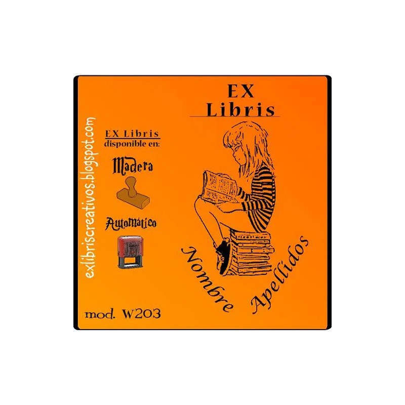 ExLibris Chica sobre libros