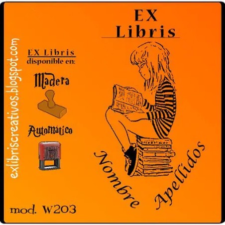 ExLibris Chica sobre libros