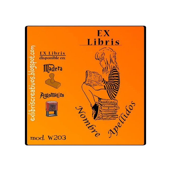 ExLibris Chica sobre libros