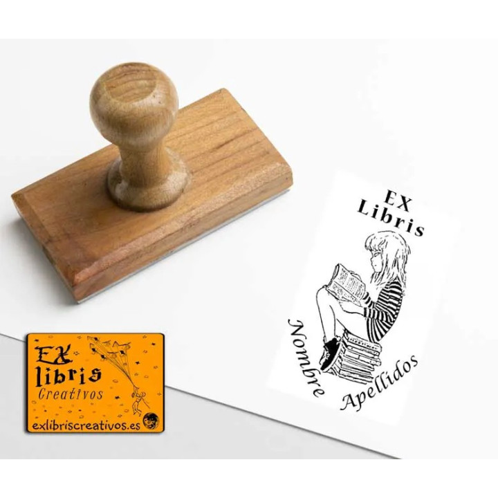 ExLibris Chica sobre libros