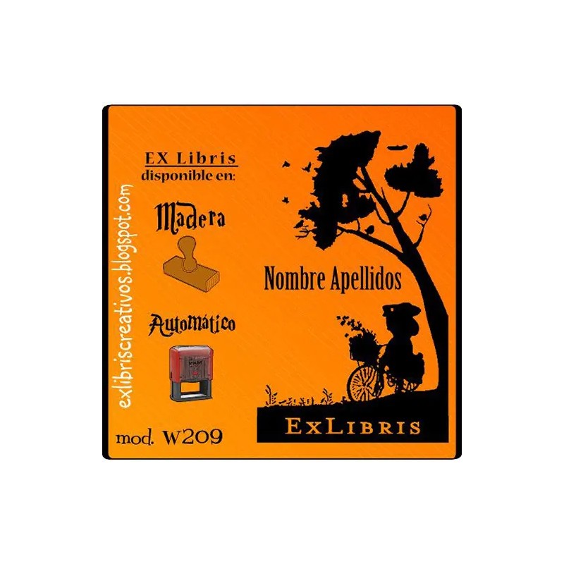 ExLibris Mujer con bicicleta