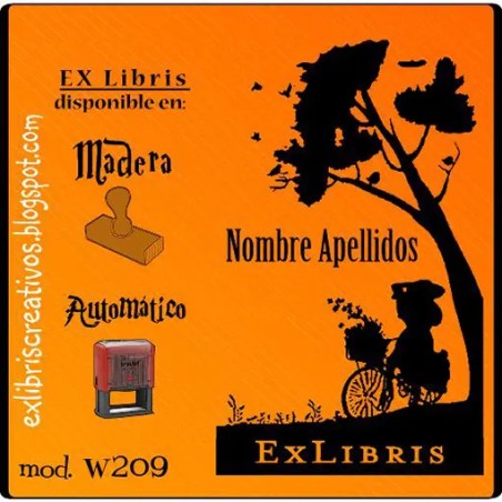 ExLibris Mujer con bicicleta