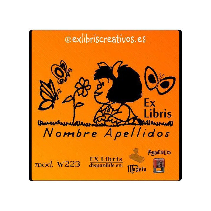 ExLibris Mafalda y mariposa