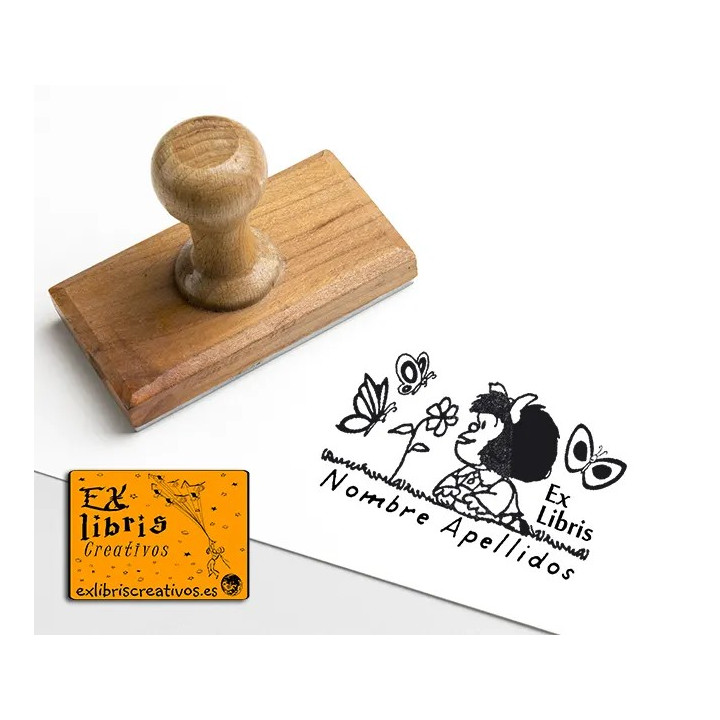ExLibris Mafalda y mariposa