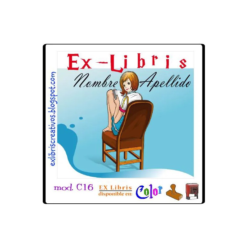 ExLibris Chica leyendo en la silla