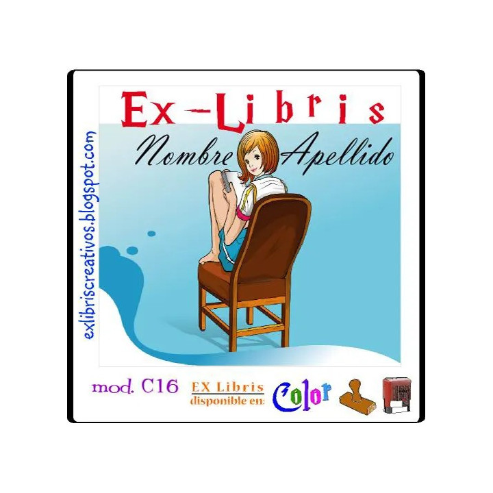 ExLibris Chica leyendo en la silla