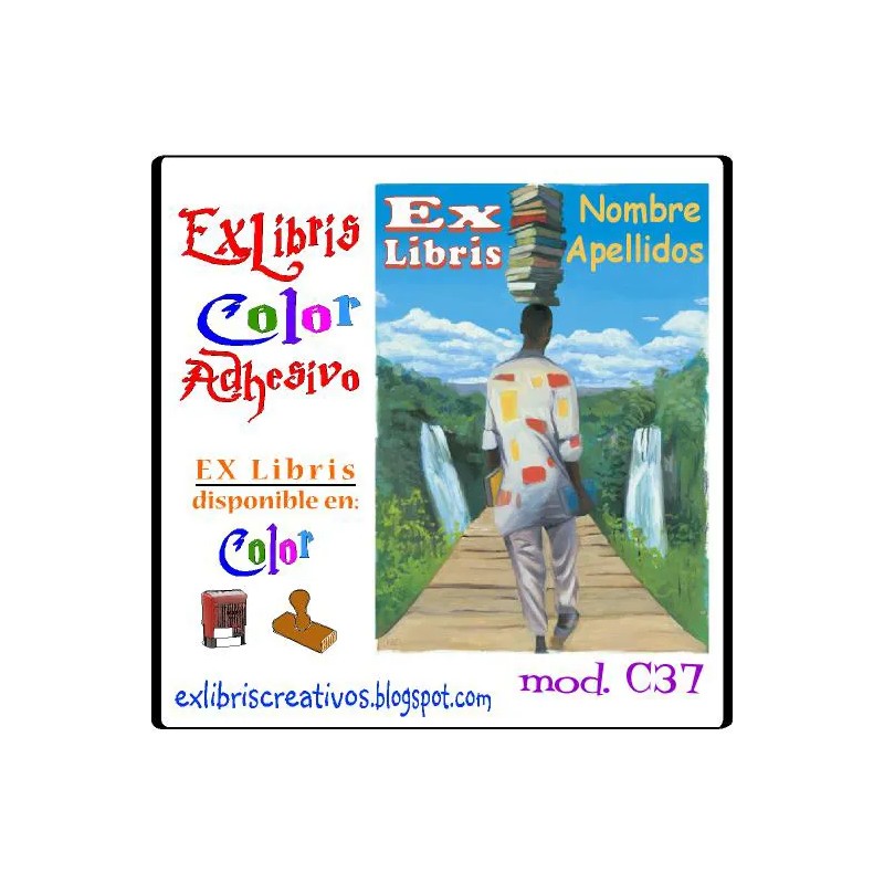 ExLibris Africano con libros