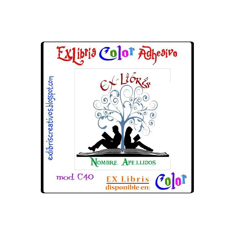 ExLibris Pareja leyendo