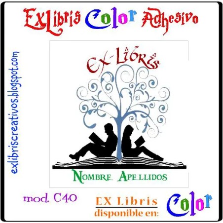 ExLibris Pareja leyendo