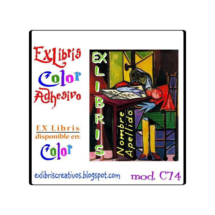 ExLibris Picasso mujer leyendo