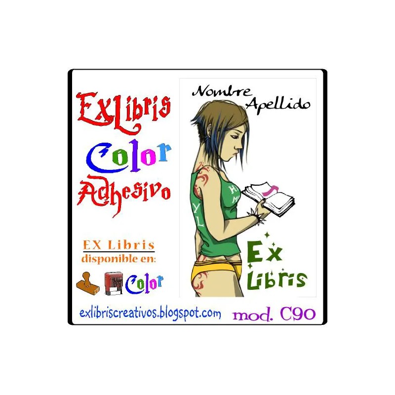 ExLibris Chica con libro