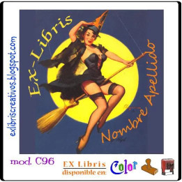 ExLibris Brujita Pin-up