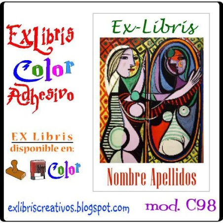 ExLibris Picasso Mujer ante el espejo