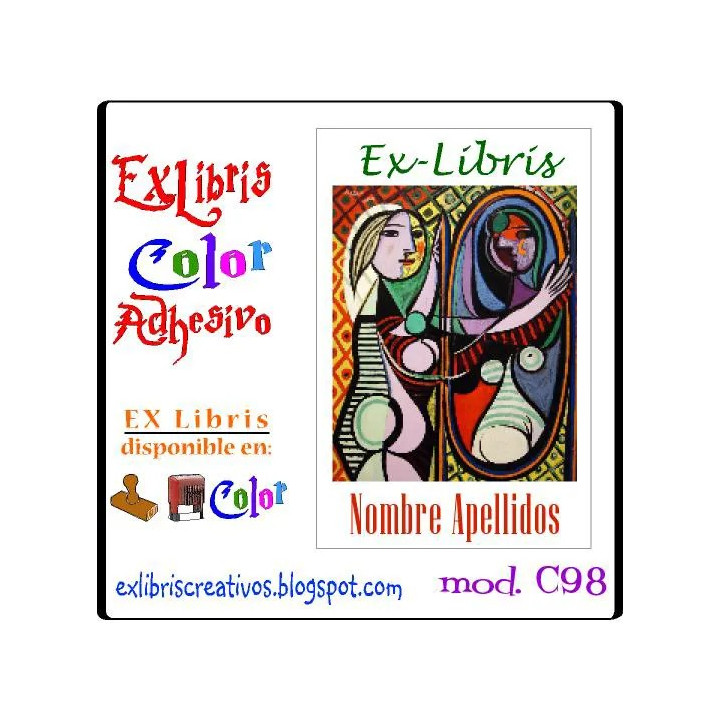 ExLibris Picasso Mujer ante el espejo
