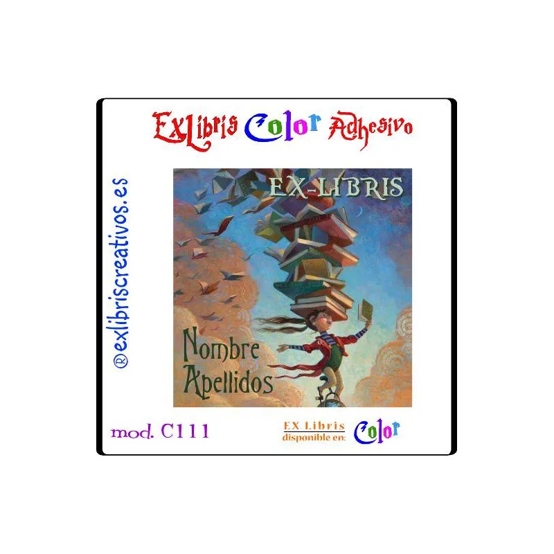 ExLibris Niña con libros