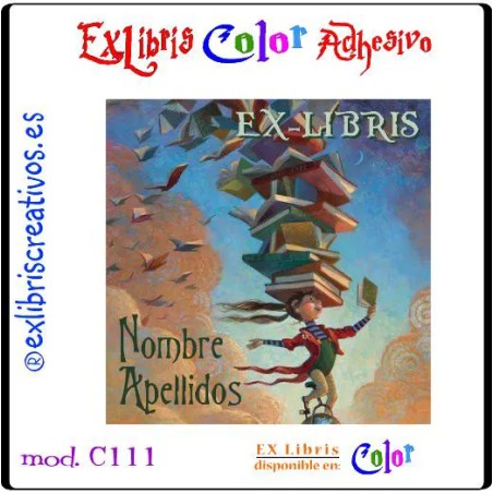 ExLibris Niña con libros